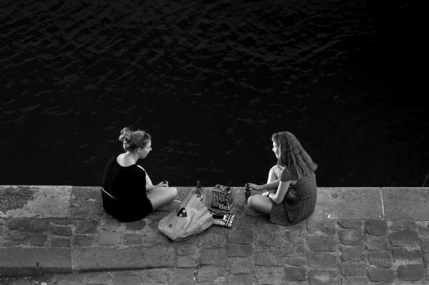 Deux amis, Seine, Paris