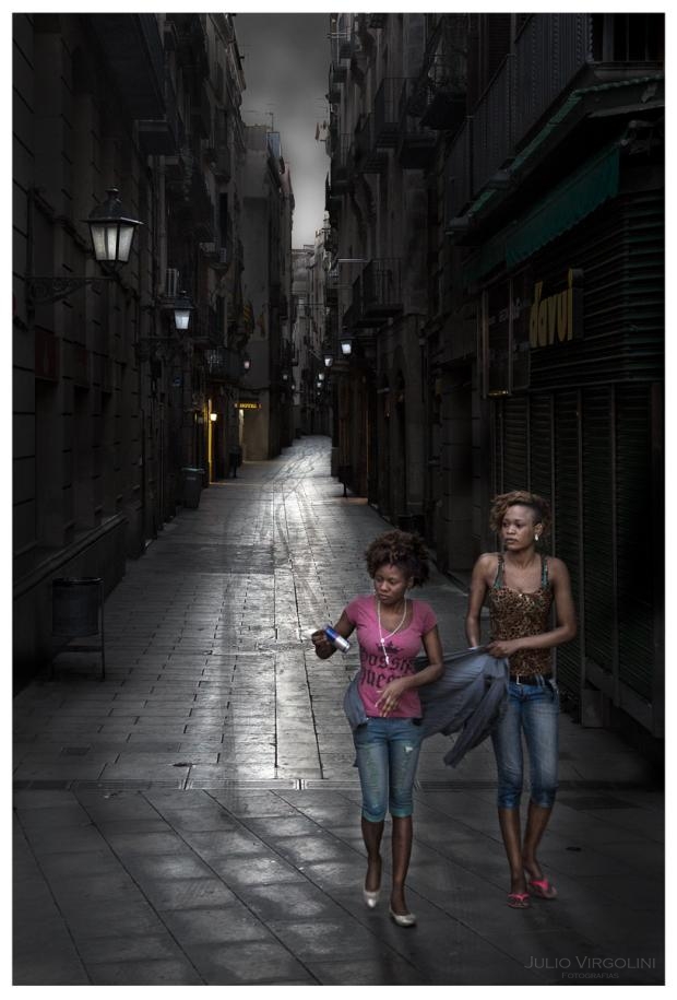 Chicas de madrugada, Barcelona, España
