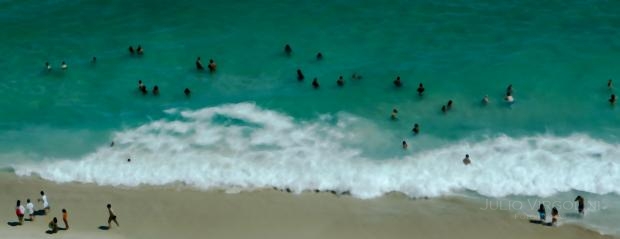 A praia de Leblon, Rio de Janeiro, Brasil